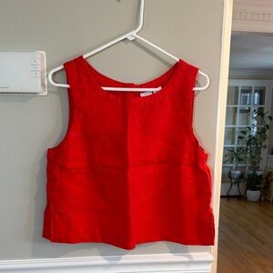 C&C California Red Sleeveless Cropped Tank Top